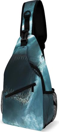 Generic Shark Unisex Shoulder Bags Casual Crossbody Chest Bag Sling Backpack for Hiking Cycling Travel