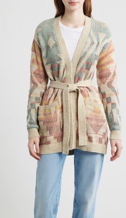 Pendleton Cheyenne Jacquard Cotton Wrap Cardigan in Natural Multi at Nordstrom, Size Medium