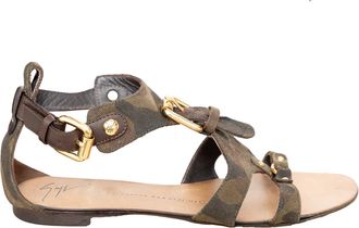 Giuseppe Zanotti Giuseppe Zanotti Pre-owned Womens Camouflage Sandals - 10s - Khaki Canvas - Size EU 37