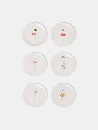 Laboratorio Paravicini Bloom Ceramic Salad / Dessert Plates - 8in/20cm (Set of 6)