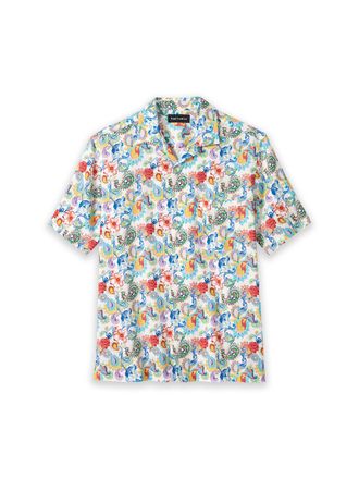 Paul Fredrick Slim Fit Linen Blend Paisley Casual Shirt