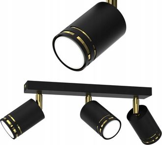 OEM L&aacute;mpara De Techo Negro Oro M&oacute;vil Led Gu10 Pulido Punto Reflector L&aacute;mpara