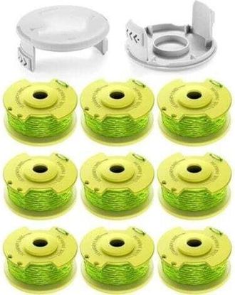 OEM Adecuado Para Accesorios De Cortac&eacute;sped Ryobi, Cabezal De Corte Ac80rl3/ac14hca, Hilo De Corte (9 Bobinas, 2 Fundas)