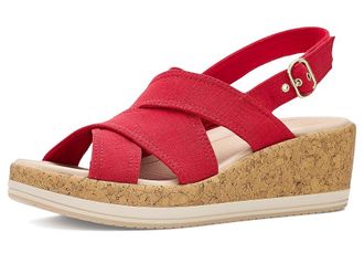 Life Stride Rye Slingback Sandals Womens Wedge Shoes Fire Red : 9.5 M (B), Synthetic