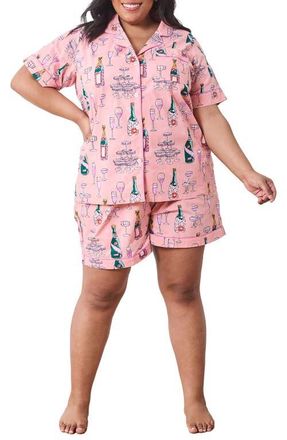 Printfresh Short Organic Cotton Pajamas Set in Peach Fizz at Nordstrom, Size X-Small