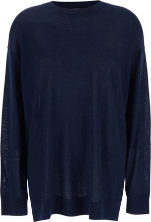 P.A.R.O.S.H. P.a.r.o.s.h., Truien & Vesten, Dames, Blauw, M, Wol, Blauwe Wol Zijde Crewneck Sweater