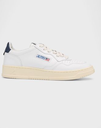 Autry Medalist Low-Top Bicolor Leather Sneakers