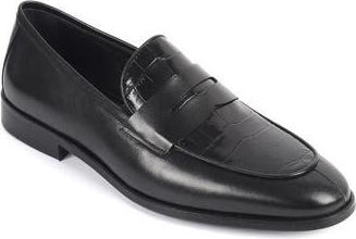 Vella Pais Manzoni Croc-Embossed Penny Loafer in Black at Nordstrom Rack, Size 10