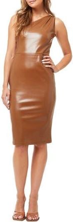 By Design Linette One-Shoulder Faux Leather Cocktail Dress in Dachshund at Nordstrom Rack, Size X-Small