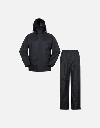 Mountain Warehouse Mens Mountain Warehouse Mens Pakka Jacket and Trousers Set - Black - Size: 42/Regular