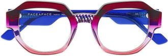 Face à Face geometric-frame glasses - Red