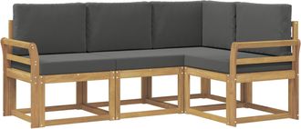 vidaXL Conjunto De Sof&aacute;s De Exterior 4 Uds. Blanco Y Antracita Vidaxl