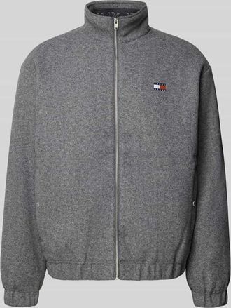 Tommy Jeans Regular Fit Bomberjacke mit Woll-Anteil in Mittelgrau Melange, Größe XXL