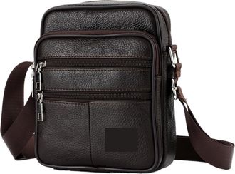 Generic Compatible For Mens Shoulder Bag Business Casual Vintage Messenger Quality Leather Travel(Coffee)