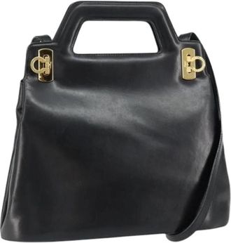Ferragamo Pre-owned Leren Handtas - Dames - Vintage Handtas - Zwart - ONE Size - Leer - Vintage