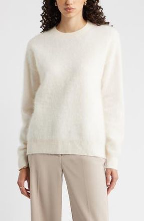Nordstrom Brushed Cashmere Sweater in Ivory Pristine at Nordstrom Rack, Size Large
