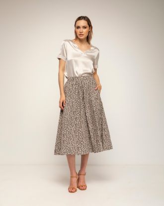 Tantra Uitlopende rok met dierenprint, zakken en een elastische taille