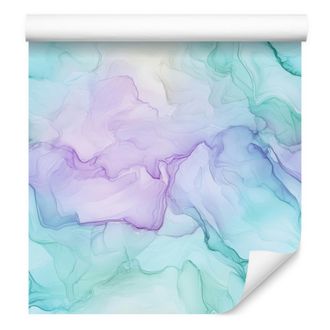 OEM Carta Da Parati Ink Color Celadon, Azzurro E Lavanda Per Soggiorno E Camera Da Letto, 50x1000 Cm