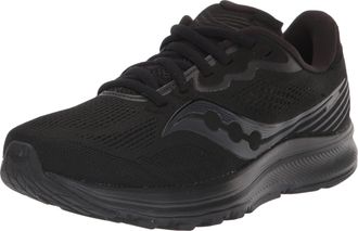 Saucony Womens Ride 14 Running Shoe, Triple Black, 7.5