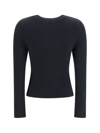 Alexander Wang Womens Logo T-Shirt Black Cotton; Elastane T-Shirts And Polos
