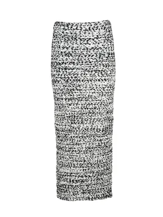 Alberta Ferretti Long Boucl&eacute; Skirt With Textured Fabric And Back Slit