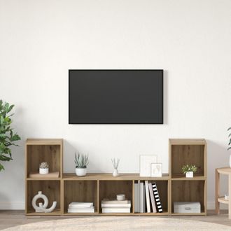Berkfield Home TV Cabinet Set 3 pcs Brown 107 x 35 x 37 cm Engineered wood