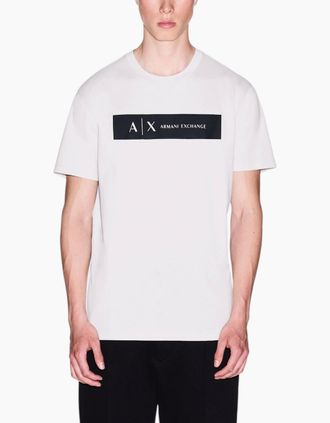 Armani Mens Armani Exchange Mens T-Shirts Summer Top - White - Size: 40