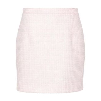 Alessandra Rich Short Skirts, female, Pink, Size: S Pink Tweed Sequin Skirt