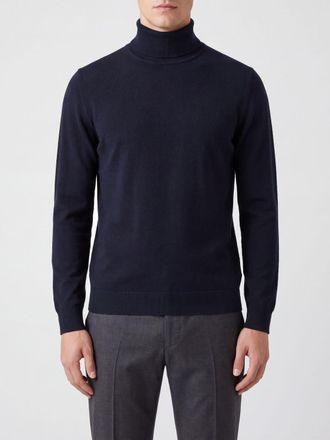 Zanone Long-Sleeved Turtleneck Jumper in Pure Virgin Wool with Ribbed Trim