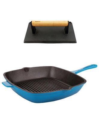 Berghoff Berghoff Neo 2Pc Blue Cast Iron Grill Set