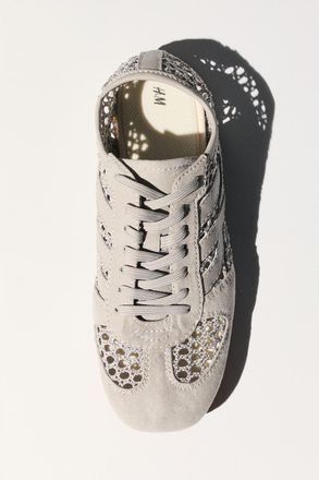 H&M Crochet-look sneakers in Light Gray at Nordstrom, Size 11