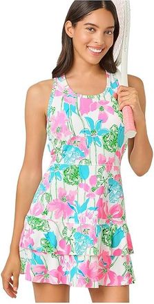 Lilly Pulitzer Lunan Active Dress UPF 50 Womens Dress Resort White Viney Liney : XXS, Nylon/Spandex
