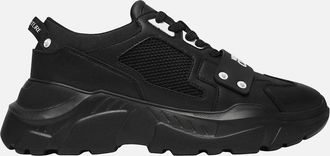 Versace Mens Speedtrack Triple Black Sneaker Trainer - Size: 10