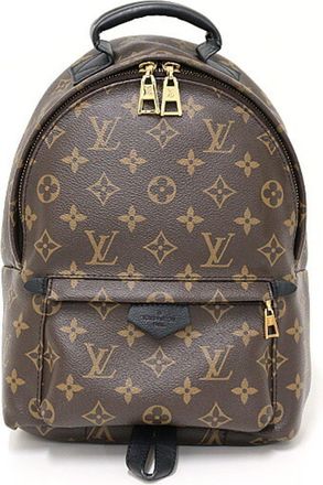 Louis Vuitton Monogram Black Brown Monogram Canvas Leather Backpack (Pre-Owned)