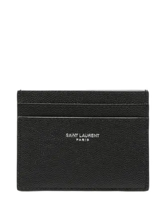 Saint Laurent credit card case in grain de poudre leatherde poudre leather - men - Bovine Leather (top grain) - One Size - Black