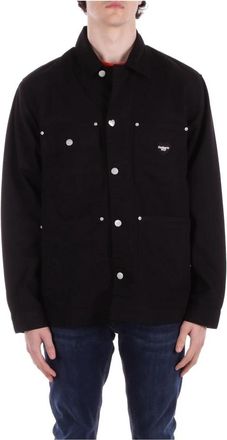 Carhartt Work in Progress Logo Front Button Shirt Four Pockets - Heren - Zomerjassen - Zwart - M - Katoen - Jassen