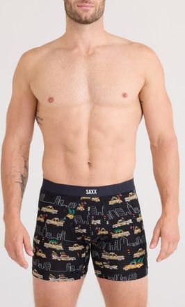 Saxx Vibe Xtra Soft Comfort Boxer Briefs in Hail The Holiday-Black at Nordstrom, Size Xx-Large