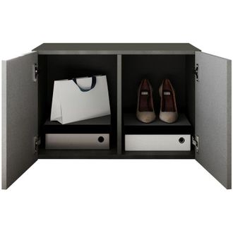 Dmora Mobile da Ingresso Scorrano, 2 Paia, 2 Ante Made in Italy, 2 Vani, 63x35x41h cm Grigio