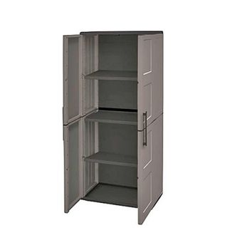 Shires Tall Cabinet Plastic Garden Store Approx L70 x W39 x H165 cm in Grey
