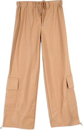 Frankie Shop Elvinne Faux Leather Cargo Pants in Latte Size XS
