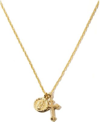 CHILD OF WILD The Hail Mary Dainty Pendant Necklace in Gold at Nordstrom