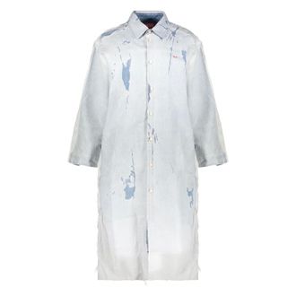 Diesel Kleedjes, Dames, Blauw, S, Katoen, Midi chemisier jurk