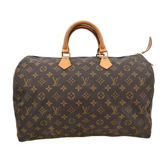 Louis Vuitton Speedy Handbag Monogram Canvas Brown Canvas,Leather Handbag (Pre-Owned)