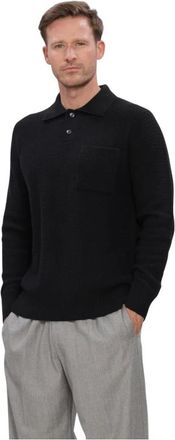 FILIPPO DE LAURENTIIS Tops, Heren, Zwart, L, Wol, Polo Ml