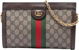 Gucci Pre-owned Ophidia Crossbody Tas - Dames - Vintage Clutch - Beige - ONE Size - Leer - Vintage