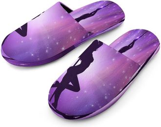 Generic Pole Dance Mens Cozy Memory Foam Slippers Warm Cotton House Shoes Comfy Slipper for Indoor Outdoor