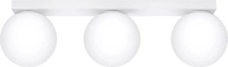 Wonderlamp L&aacute;mpara de techo rectangular blanco con 3 esferas de cristal
