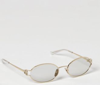Gucci Occhiali da sole ovali in metallo con monogramma GG e ponte singolo