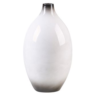 Beliani Beliani - Jarr&oacute;n Decorativo Blanco Y Negro 36 Cm Terracota Elegante Moderno Baeza