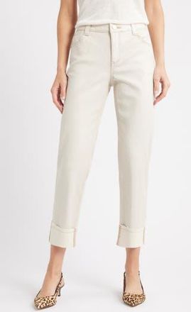 Wit & Wisdom High Waist Fray Hem Jeans in Blanched Almond at Nordstrom Rack, Size 14